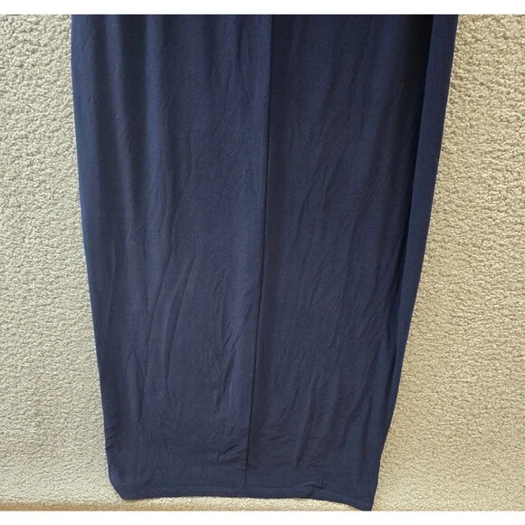 Lauren Ralph Lauren Jersey Off-the-Shoulder Side-Slit Column Gown Women's 6 Navy
